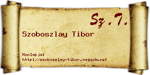 Szoboszlay Tibor névjegykártya